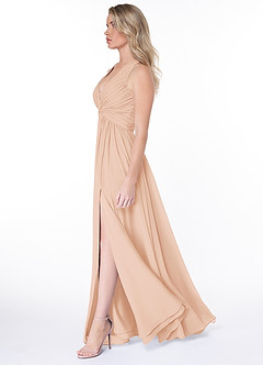 Azazie Jaclyn Bridesmaid Dresses English Rose A-Line Pleated Chiffon Dress image5