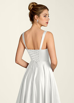 Margot Weiß Satin-Korsett-A-Linien-Kleid image6