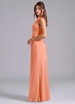 Azazie Evadne Bridesmaid Dresses Sunset A-Line Pleated Chiffon Dress image6