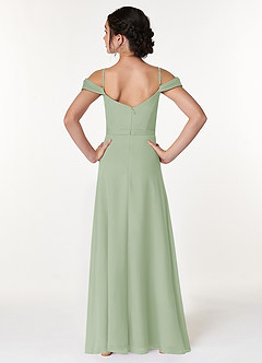 Azazie Alivia Junior Dusty Sage A-Line Off the Shoulder Chiffon Dress image2