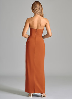 Azazie Anaïs Bridesmaid Dresses Cinnamon Sheath Strapless Chiffon Dress image2