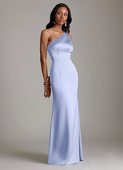 Azazie Voni Abiti da Damigella Abito Sirena in Raso Elasticizzato Monospalla Ghiaccio image1