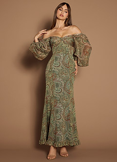 Rina Sage Paisley Maxi Dress | Azazie