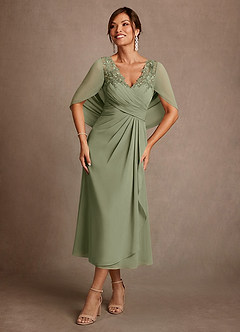 Azazie Forums Mère de la mariée Robes Robe Trapèze en Dentelle Pistache image1