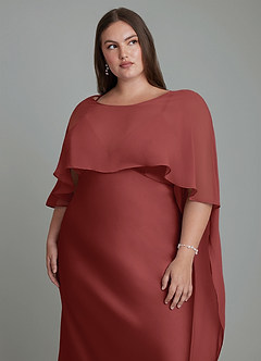 Azazie Stefania Robes de demoiselle d'honneur Robe Trapèze en Satin extensible Terracotta image14