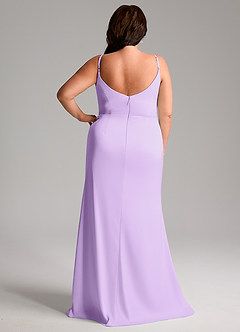 Azazie Deandra Bridesmaid Dresses Lilac Mermaid Pleated Stretch Satin Dress image8