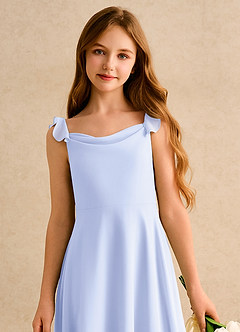 Azazie Puppy Girls Formal Flower Girl Dresses Lavender A-Line Pleated Chiffon Dress image6