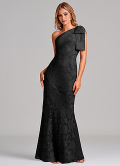 Azazie Yuanna Suknie dla druhen Syrena Jedno ramię Kwiatowe wypalenie Do ziemi Sukienka image4