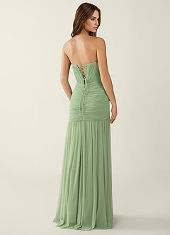 Blairen Light Green Hand-ruching Technique Mesh Prom Dress image2