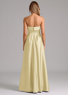 Azazie Lucienne Bridesmaid Dresses Lemon Sorbet A-Line Strapless Stretch Satin Convertible Dress image7