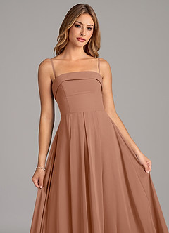 Azazie Lucienne Abiti da Damigella Abito Convertibile A-Line in Chiffon Senza Cinturino Bronzo image7