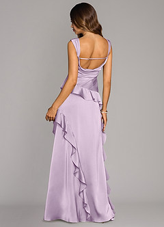 Azazie Sloane Bridesmaid Dresses Frosted Lilac A-Line Sweetheart Neckline Stretch Satin Dress image2