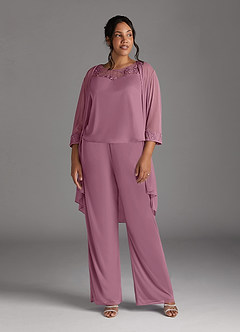 Azazie Frances Mère de la mariée Robes Robe Combinaison/Tailleur Pantalon en Maille Découpé Mauve Vintage image11