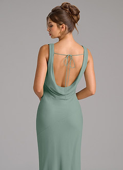 Azazie Rylina Bridesmaid Dresses Silver Sage Mermaid Pleated Chiffon Dress image2