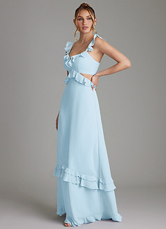 Azazie Malaya Bridesmaid Dresses Sky Blue A-Line Corset Chiffon Dress image5