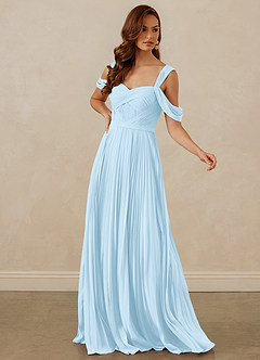 Christian Siriano Bridal for Azazie 1013 Bridesmaid Dresses Sky Blue A-Line Off the Shoulder Chiffon Dress image7