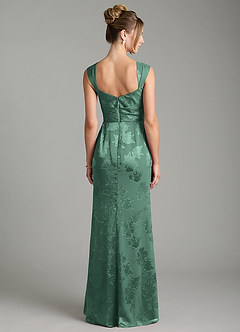 Azazie Kaelis Bridesmaid Dresses Eucalyptus Mermaid Pleated Floral Jacquard Burnout Dress image2