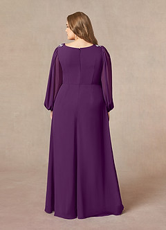 Azazie Gypsy Mother of the Bride Dresses Grape A-Line V-Neck Sequins Chiffon Dress image8