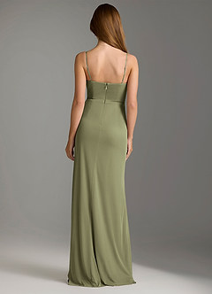 Azazie Maci Bridesmaid Dresses Pistachio Sheath Pleated Mesh Dress image2