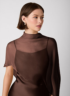 Crystle Espresso 100% Washable Silk Mini Dress image3