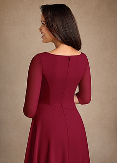 Azazie Durant Mother of the Bride Dresses Burgundy A-Line Pleated Chiffon Dress image5