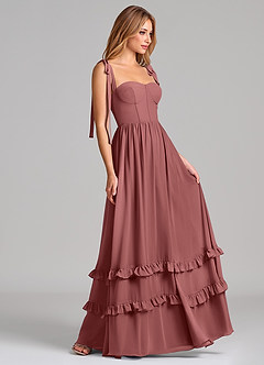 Azazie Anastacia Abiti da Damigella Abito A-Line in Chiffon Scollo a Cuore Ametista image3