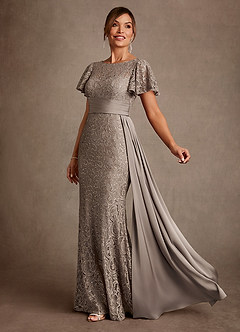 Azazie Harrison Klänningar till brudens mor Klä Sjöjungfru i Spets Plisserad Taupe image2