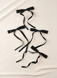 front Satin Bow Hair Clips
