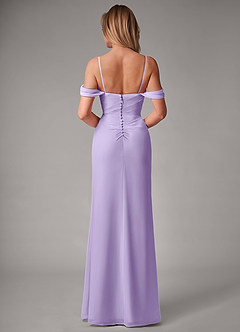 Azazie Haisley Bridesmaid Dresses Lilac Sheath Off the Shoulder Chiffon Convertible Dress image7