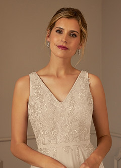 Azazie Joules Mother of the Bride Dresses Champagne A-Line Sequins Chiffon Dress image6