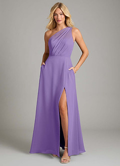 Azazie Phaedra Bridesmaid Dresses Tahiti A-Line One Shoulder Chiffon Dress image3