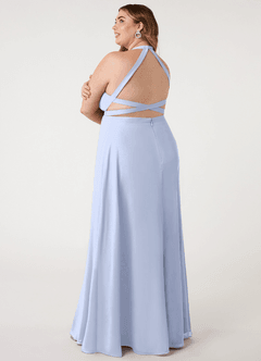 Azazie Clarice Vestidos de damas de honor Vestido de Hielo de Gasa de Corte en A con Halter image12