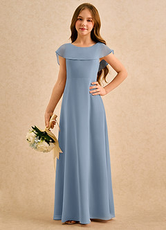 Azazie Kittie Girls Formal Sukienki dla dziewczynek sypiących kwiaty Linia A Szyfon Długość podłogi Sukienka image5