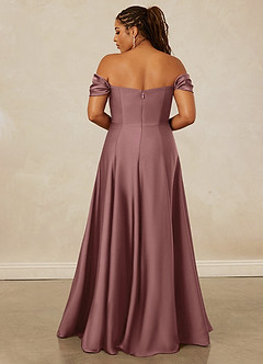 Christian Siriano Bridal for Azazie 1002 Bridesmaid Dresses Vintage Mauve A-Line Off the Shoulder Stretch Satin Convertible Dress image16
