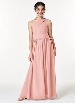 Azazie Molly Junior Amethyst A-Line Pleated Chiffon Dress image1