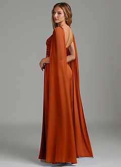 Azazie Niveah Bridesmaid Dresses Burnt Orange A-Line Strapless Stretch Satin Convertible Dress image6