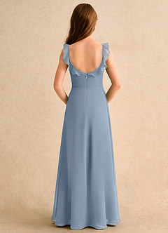 Azazie Chip Junior Formal Flower Girl Dresses Dusty Blue A-Line Sleeveless Chiffon Dress image2