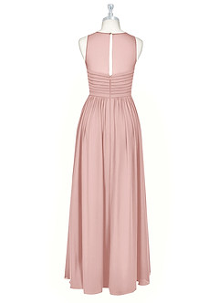 Azazie Nina Bridesmaid Dresses Powder Pink A-Line Pleated Chiffon Dress image7