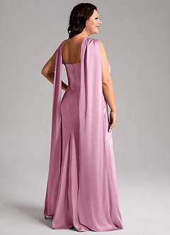 Azazie Kinsley Vestidos de madrinha de casamento Vestido Rosa Doce de Cetim elástico de sereia com Racha Lateral image9