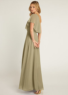 Azazie Lizzy Bridesmaid Dresses Moss Green A-Line One Shoulder Chiffon Dress image6
