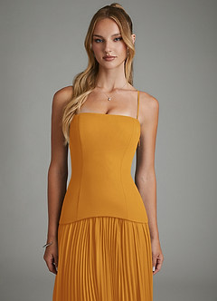 Azazie Alex Bridesmaid Dresses Butterscotch A-Line Corset Chiffon Dress image7