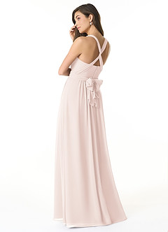 Azazie Olani Bridesmaid Dresses Rose Petal A-Line Off the Shoulder Chiffon Convertible Dress image3
