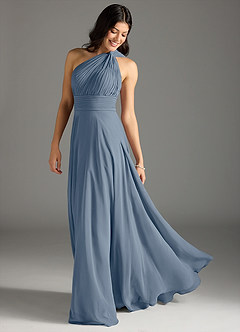 Azazie Charlize Jurken voor bruidsmeisjes Jurk van Chiffon met A-Lijn One-Shoulder Schemering image1