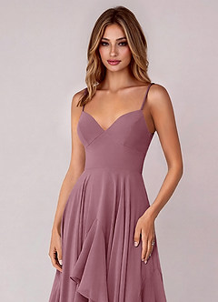 Azazie Zaina Bridesmaid Dresses Vintage Mauve A-Line Chiffon Dress image2