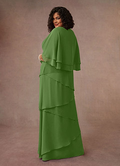 Azazie OHara Mother of the Bride Dresses Basil A-Line V-Neck Chiffon Dress image11