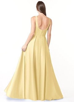 Azazie Neve Bridesmaid Dresses Butter Ball-Gown with Pockets Stretch Satin Dress image2