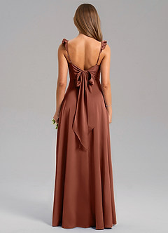 Azazie Everett Bridesmaid Dresses Clay A-Line Stretch Satin Dress image2
