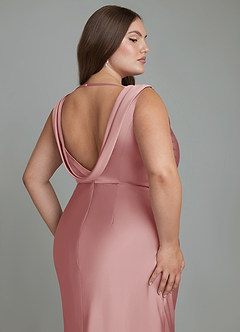Azazie Kieryn Bridesmaid Dresses Dusty Rose Mermaid Pleated Stretch Satin Dress image12