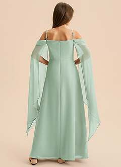 Azazie Moana Junior Linia A Pofałdowany Szyfon Długość podłogi Młodsza druhna Sukienka image5