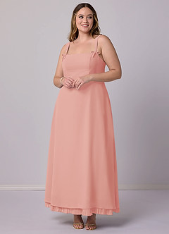 Barbie ♥ Azazie Bridesmaid Dresses Rosette A-Line Pleated Chiffon Dress image7